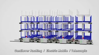Estantería voladiza móvil eléctrica telescópica