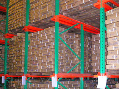 Disparo a través de las estanterías de paletas 1000 mm X 1200 mm para la industria de alimentos y bebidas