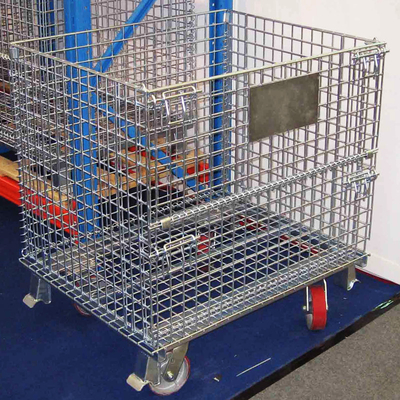 B05: Contenedor de malla de alambre galvanizado Cajita de almacenamiento plegable Contenedor de alambre