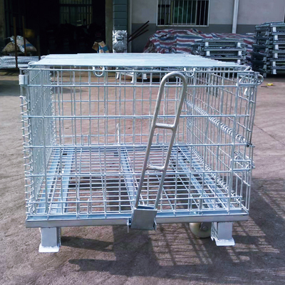 B05: Contenedor de malla de alambre galvanizado Cajita de almacenamiento plegable Contenedor de alambre