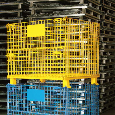 A51: Contenedor de malla de alambre de pulverización de plástico, jaula de almacenamiento plegable, contenedor de alambre