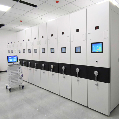 Sistema de almacenamiento de compactadores móviles Empuje a mano Estantes móviles electrónicos Armario de archivos Estante denso