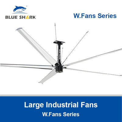 Gran ventilador de techo HVLS para almacén, gran ventilador de techo industrial para fábrica, ventiladores W.