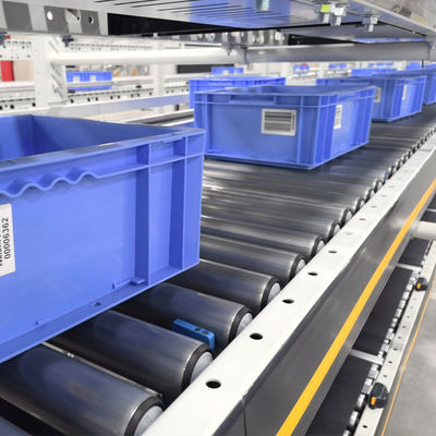 Sistema de clasificación de transportador de cajas de cartón Sistema de transportador de rodillos por gravedad flexible Clasificación de logística Estante de almacenamiento de almacén