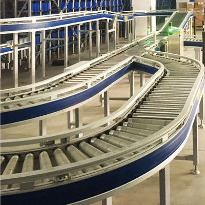 Sistema de clasificación de transportador de cajas de cartón Sistema de transportador de rodillos por gravedad flexible Clasificación de logística Estante de almacenamiento de almacén