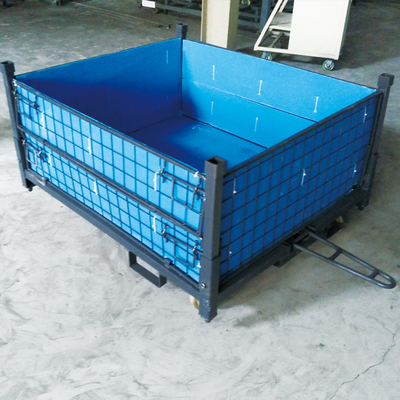 A50: Almacenamiento apilables y plegables de malla de acero paleta de alambre jaula contenedor para paletas de malla de alambre en la caja de trabajo