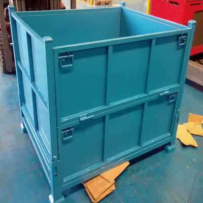 A50: Almacenamiento apilables y plegables de malla de acero paleta de alambre jaula contenedor para paletas de malla de alambre en la caja de trabajo