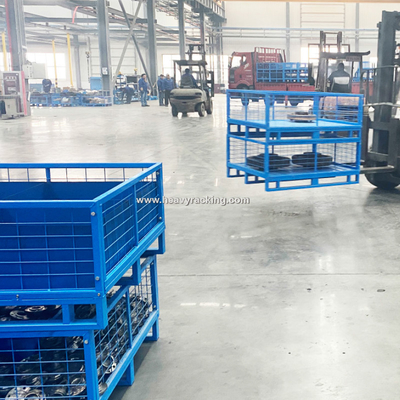 Caja de almacenamiento de paletas de acero plegable Caja de almacenamiento de paletas de acero Caja de almacenamiento de paletas de acero Contenedor de malla de alambre para ASRS