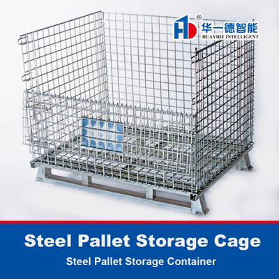 Caja de almacenamiento galvanizado Contenedor de malla de alambre Caja de almacenamiento plegable