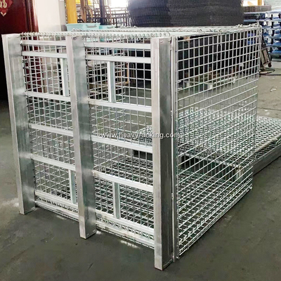 Caja de almacenamiento galvanizado Contenedor de malla de alambre Caja de almacenamiento plegable