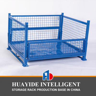A50: Almacenamiento apilables y plegables de malla de acero paleta de alambre jaula contenedor para paletas de malla de alambre en la caja de trabajo