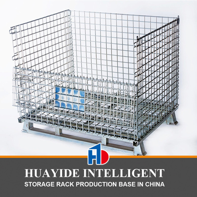 B05: Contenedor de malla de alambre galvanizado Cajita de almacenamiento plegable Contenedor de alambre