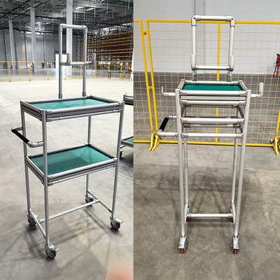 Sistema de rack de material hecho de la tercera generación de tubo delgado de aleación de aluminio tubo de ensamblaje carro de mano