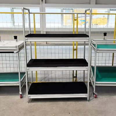 Sistema de rack de material hecho de la tercera generación de tubo delgado de aleación de aluminio tubo de ensamblaje carro de mano