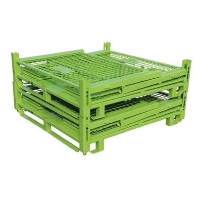 B48: Larga vida útil Tratamiento de recubrimiento en polvo Almacén plegable Cajera de estillaje de acero y metal Puerta de media gota Caja de estillaje de paletas
