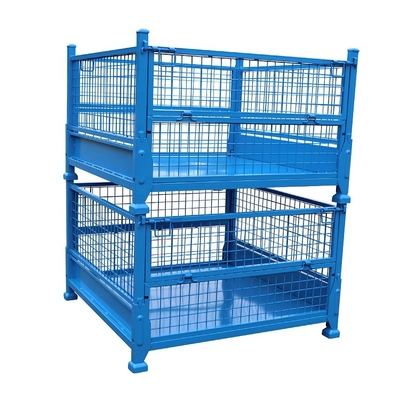 B48: Larga vida útil Tratamiento de recubrimiento en polvo Almacén plegable Cajera de estillaje de acero y metal Puerta de media gota Caja de estillaje de paletas