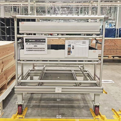 Estante de material para tuberías de aleación de aluminio de tercera generación para piezas de automóviles Estante de carretillas de tubos para piezas de automóviles para almacenamiento y transporte