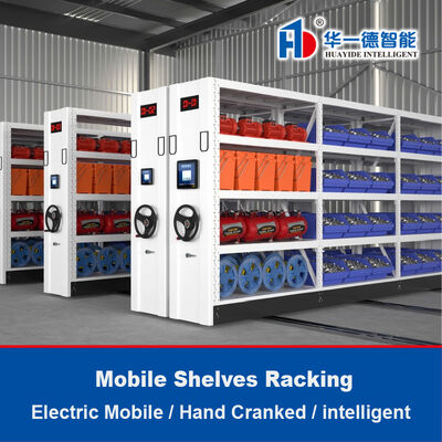 Estantes móviles eléctricos con palanca de mano Compacto Estantes móviles de alta densidad