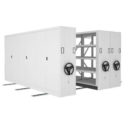 Estantes móviles eléctricos con palanca de mano Compacto Estantes móviles de alta densidad