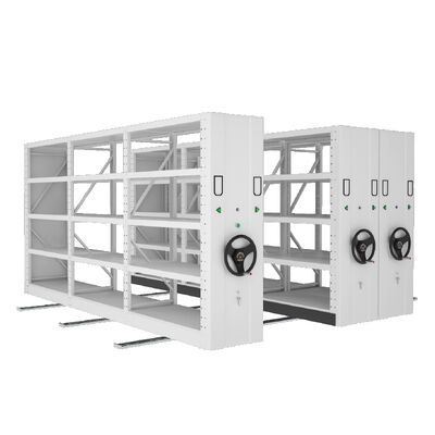 Estantes móviles eléctricos con palanca de mano Compacto Estantes móviles de alta densidad