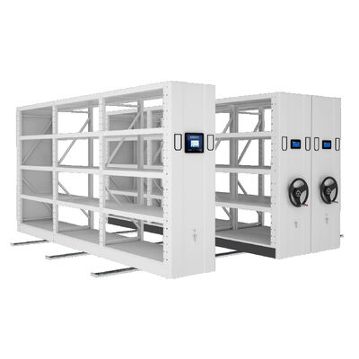 Estantes móviles eléctricos con palanca de mano Compacto Estantes móviles de alta densidad