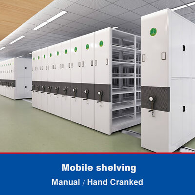 Estanterías Móviles Manuales Estanterías Compactas Móviles Accionadas por Manivela Sistema de Racks Compactadores de Archivos
