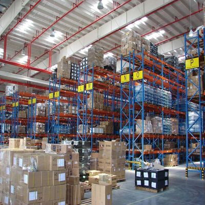 Q235 Estante de almacenamiento de paletas de acero pesado de 76,2 mm Sistema de estantes de paletas selectivos de inclinación