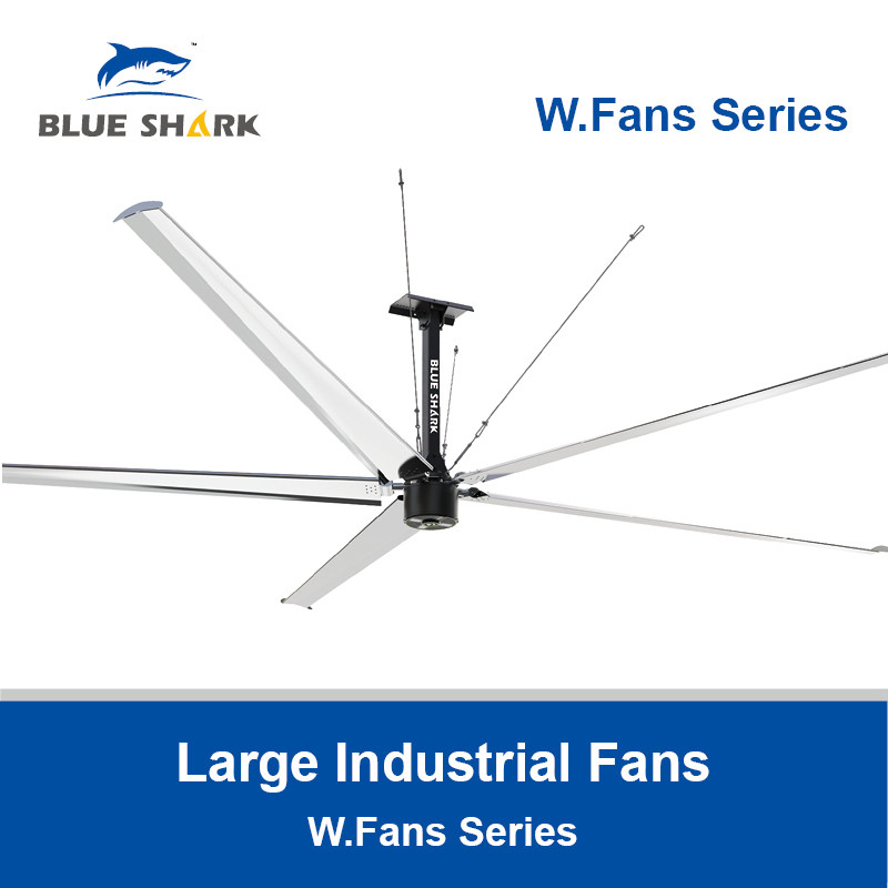 Gran ventilador de techo HVLS para almacén, gran ventilador de techo industrial para fábrica, ventiladores W.