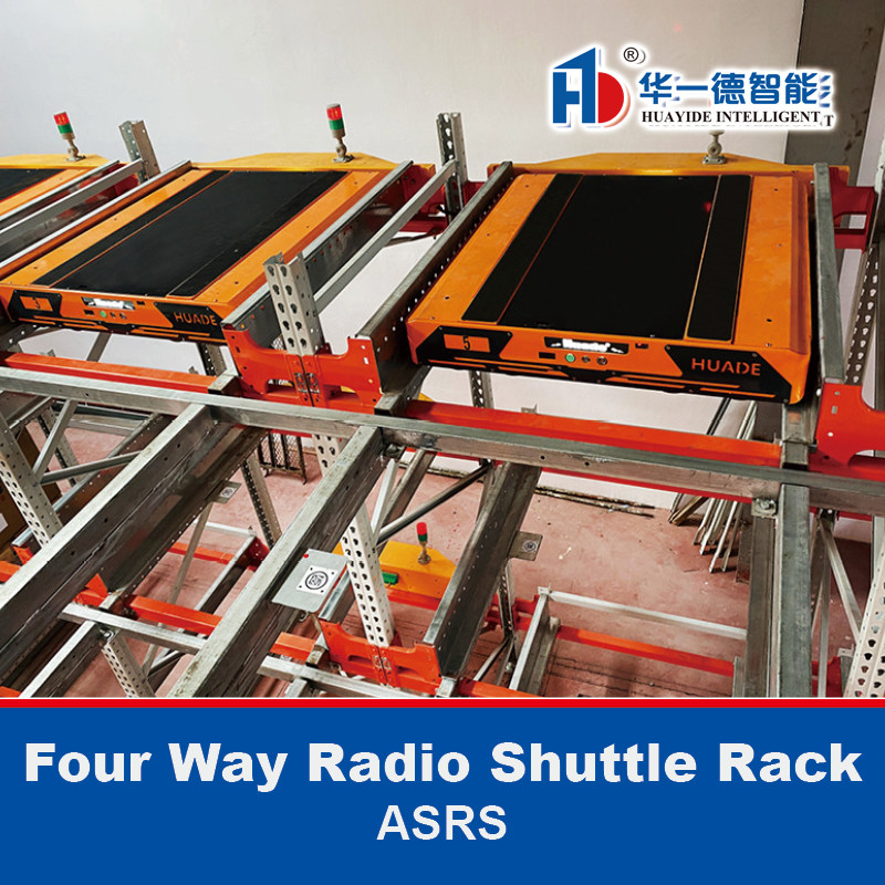 Cuatro vías de Radio Shuttle Racking Sistema de bastidores para transportadores de paletas ASRS Cuatro vías de Radio Shuttle Racking