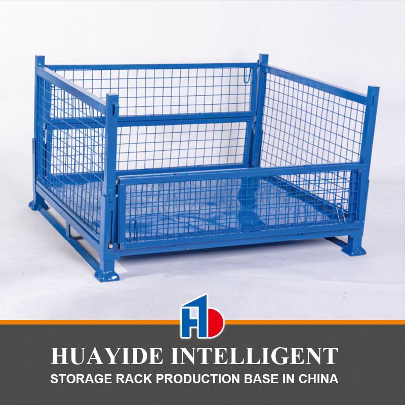 A50: Almacenamiento apilables y plegables de malla de acero paleta de alambre jaula contenedor para paletas de malla de alambre en la caja de trabajo