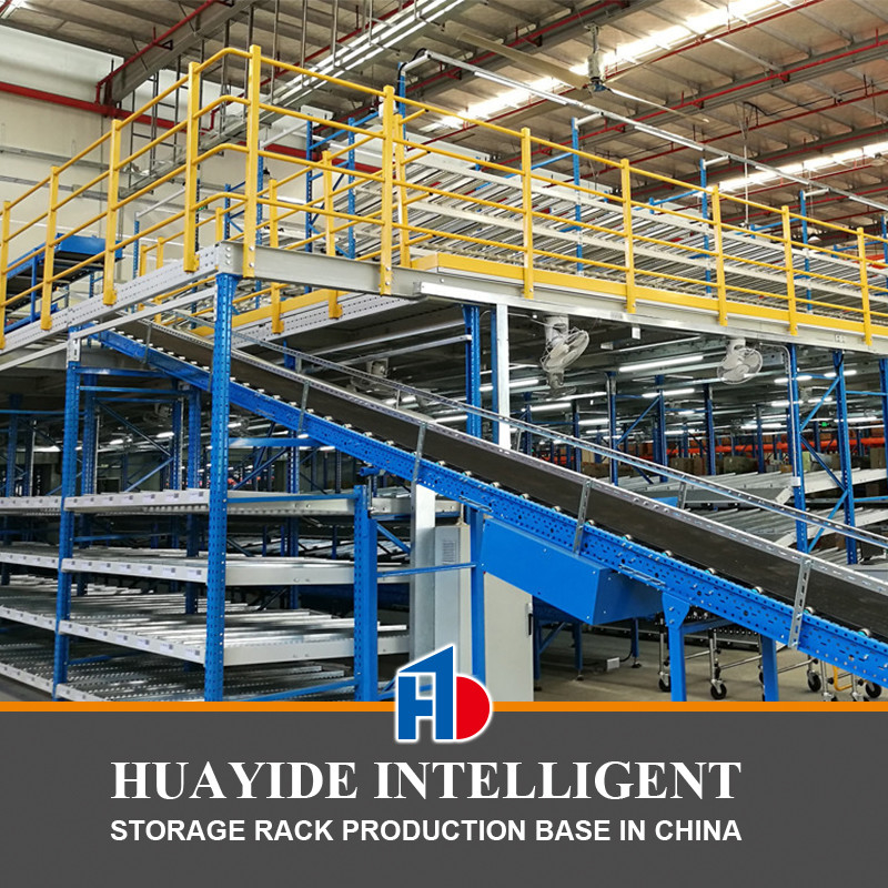 A25: Estantes de mezzanine apoyados por estantes de cartón, estantes de flujo de cartón, estantes de almacenamiento de almacenamiento
