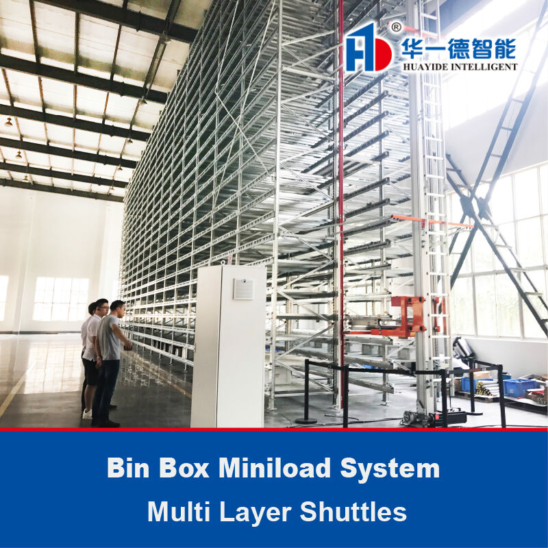 Sistema Miniload de Cajas con Lanzaderas Multicapa, Grúa Apiladora ASRS, Sistema Automático de Selección y Recuperación de Cajas